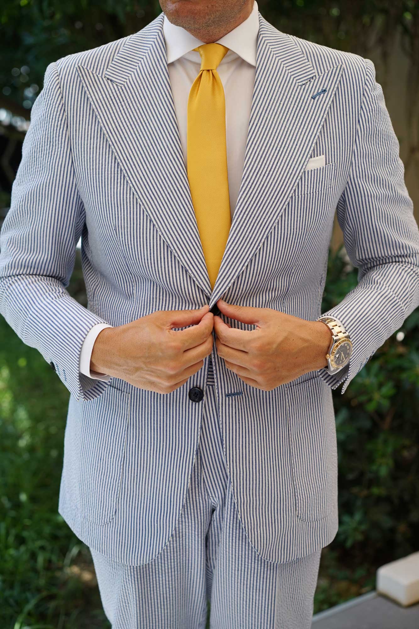 Honey Gold Yellow Twill Skinny Tie