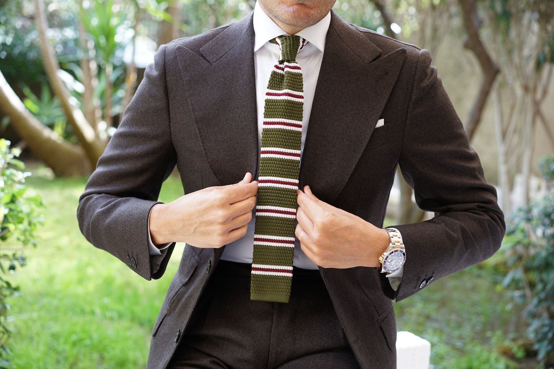 Penn Army Green Knitted Tie