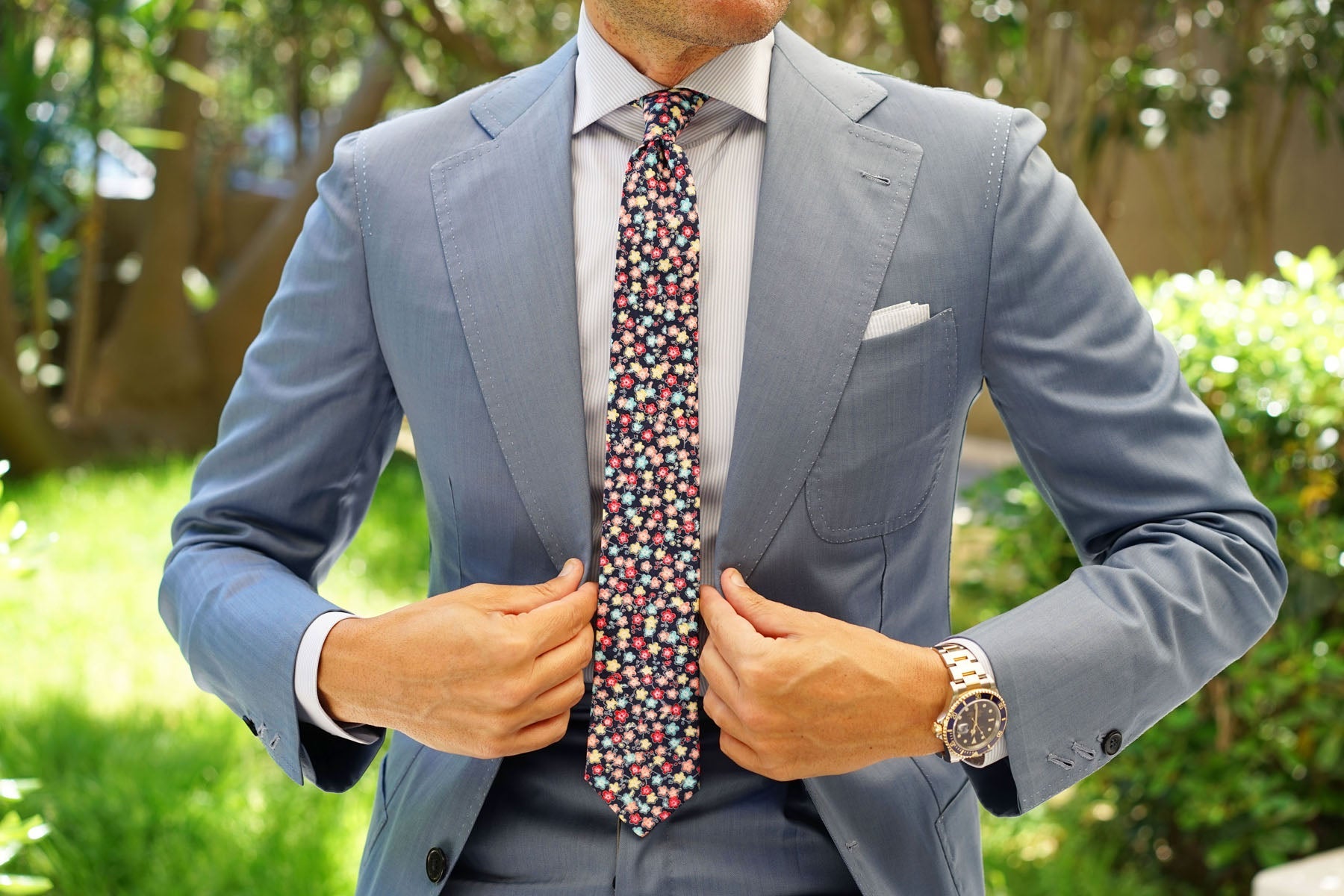 Manama Flower Skinny Tie