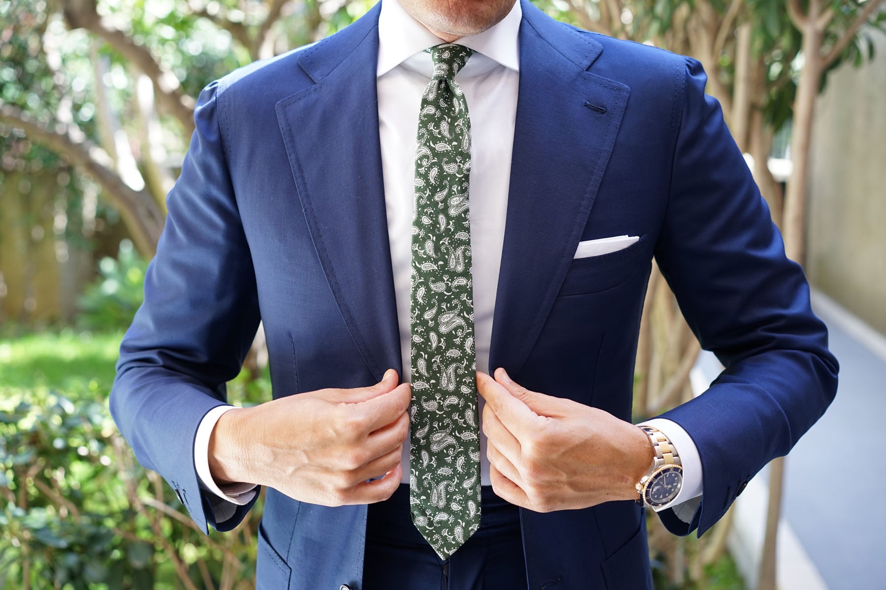 Milan Paisley Green Skinny Tie