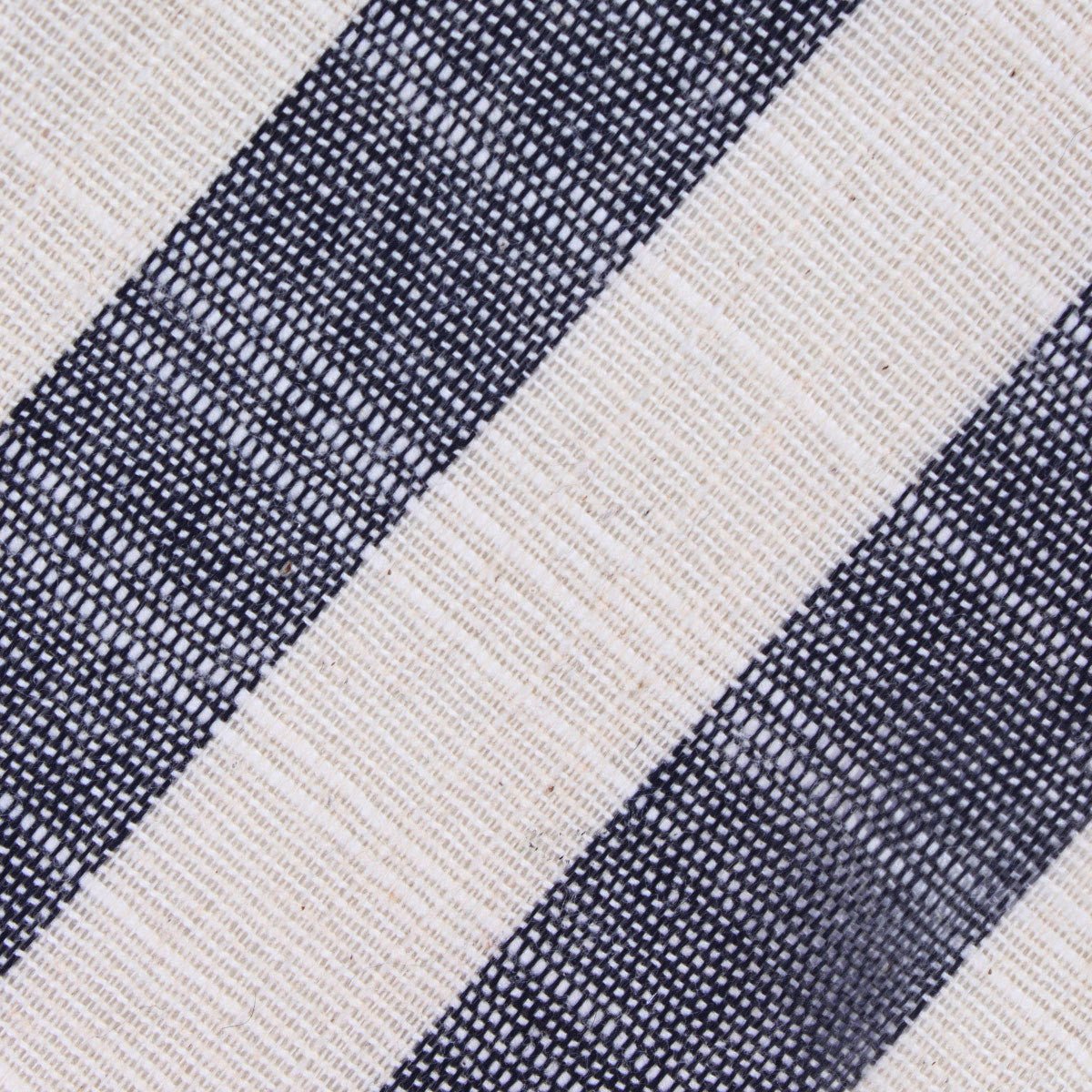 Kekova Blue Striped Linen Pocket Square