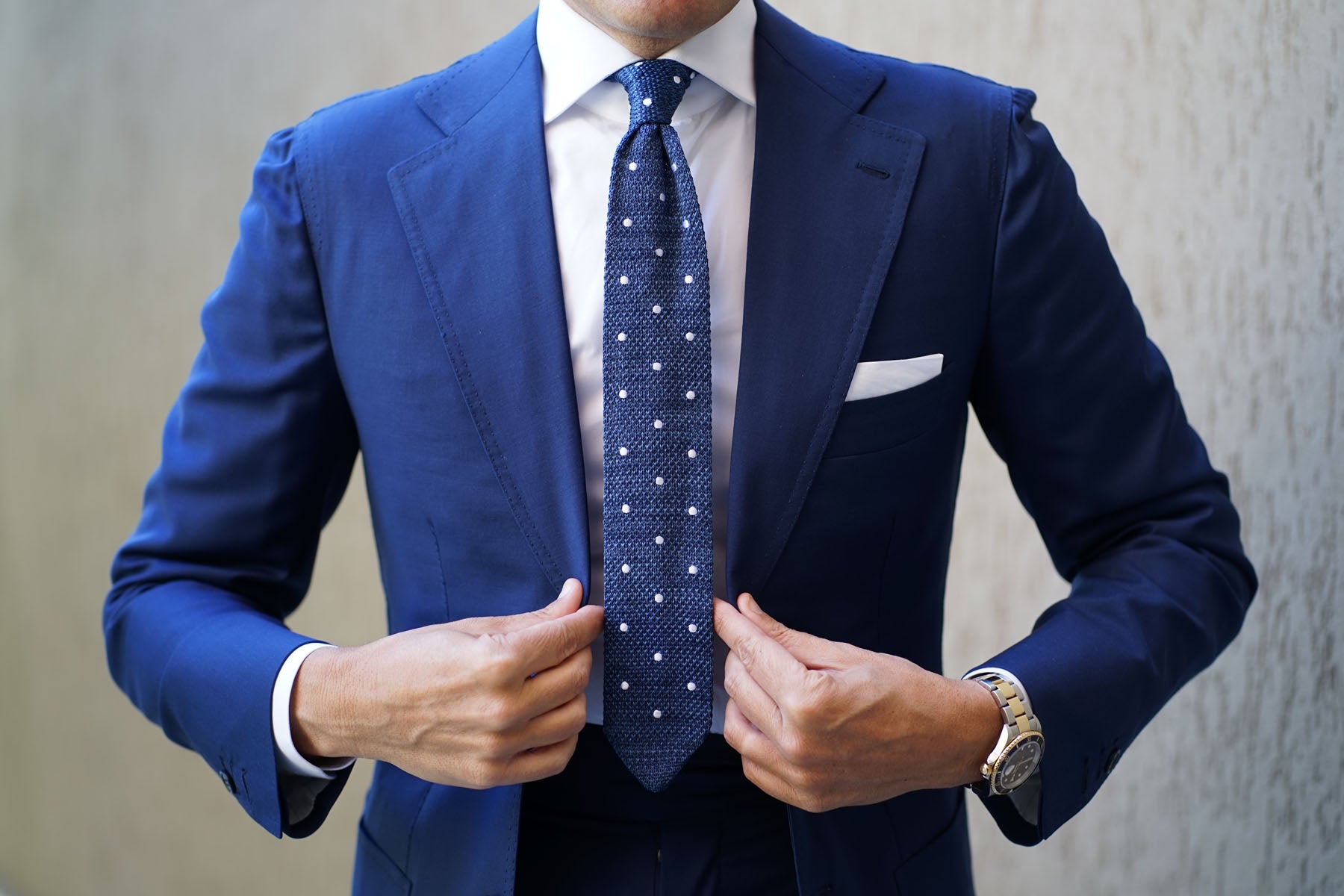 Blue Lagoon Polka Dot Knitted Tie