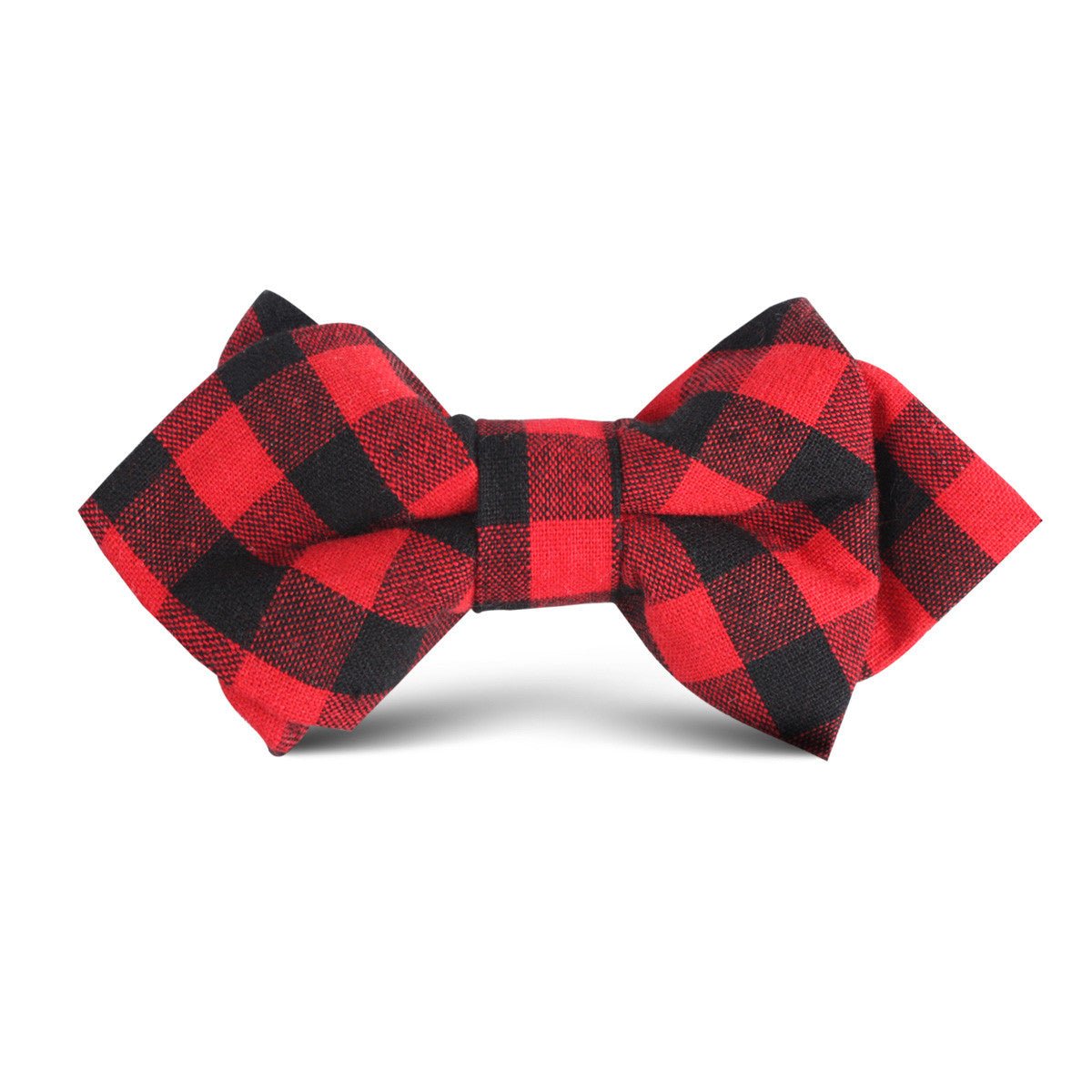 Red & Black Gingham Kids Diamond Bow Tie