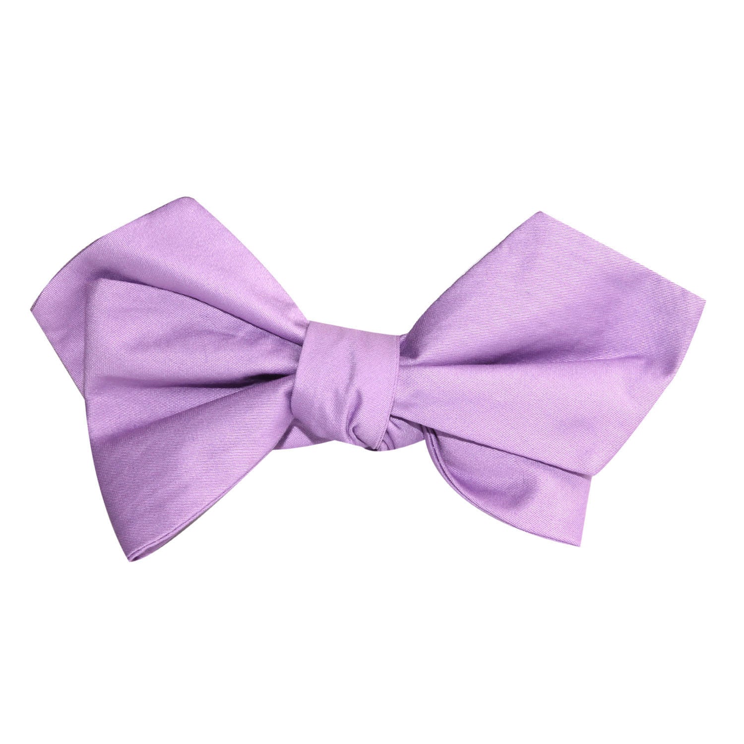 Lilac Purple Cotton Self Tie Diamond Tip Bow Tie