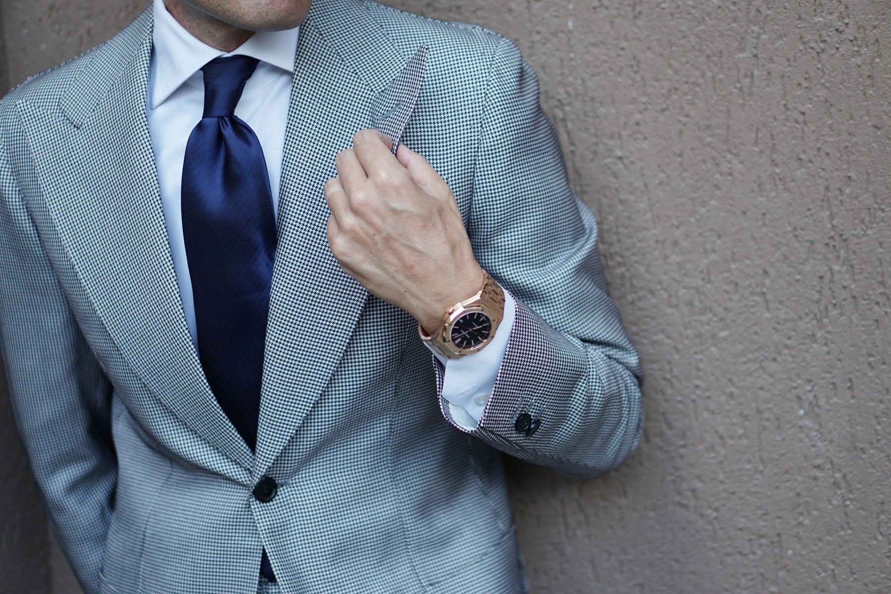 Indigo Blue Herringbone Necktie