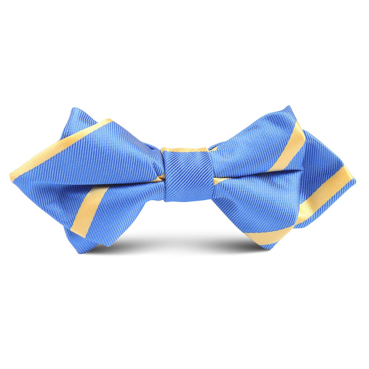 Sky Blue with Yellow Stripe Kids Diamond Bow Tie