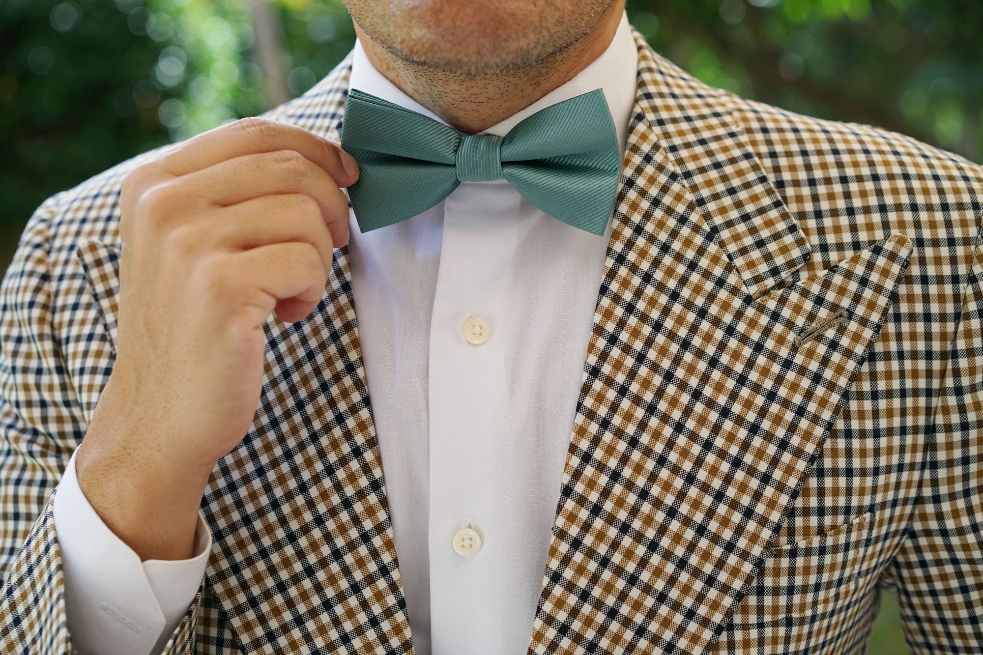 Viridian Green Twill Bow Tie