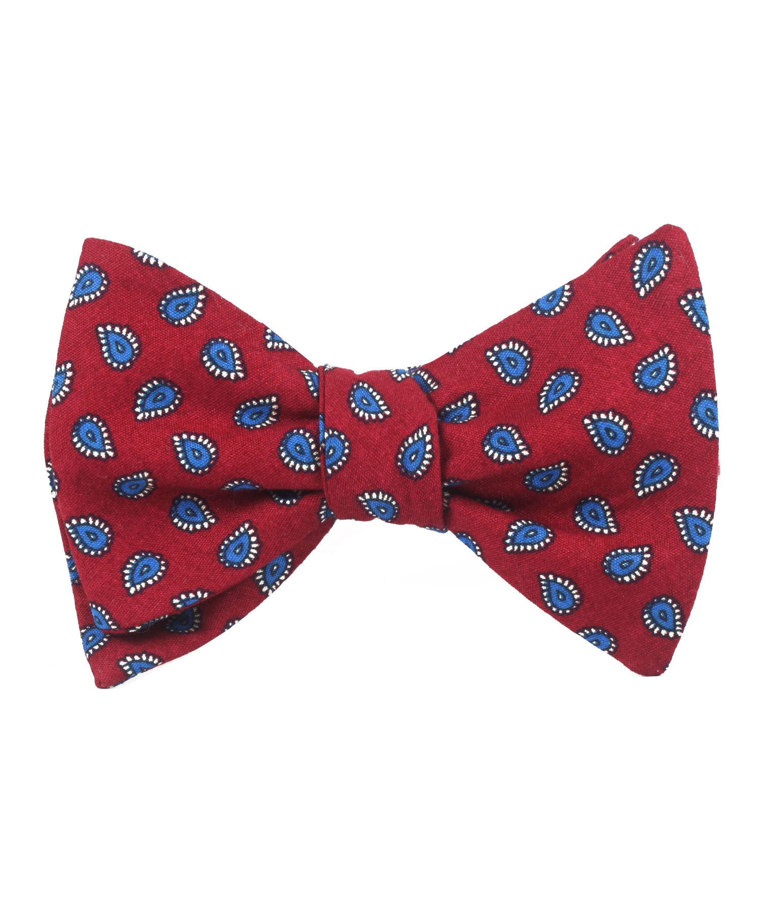 Milano Burgundy Red Paisley Self Bow Tie