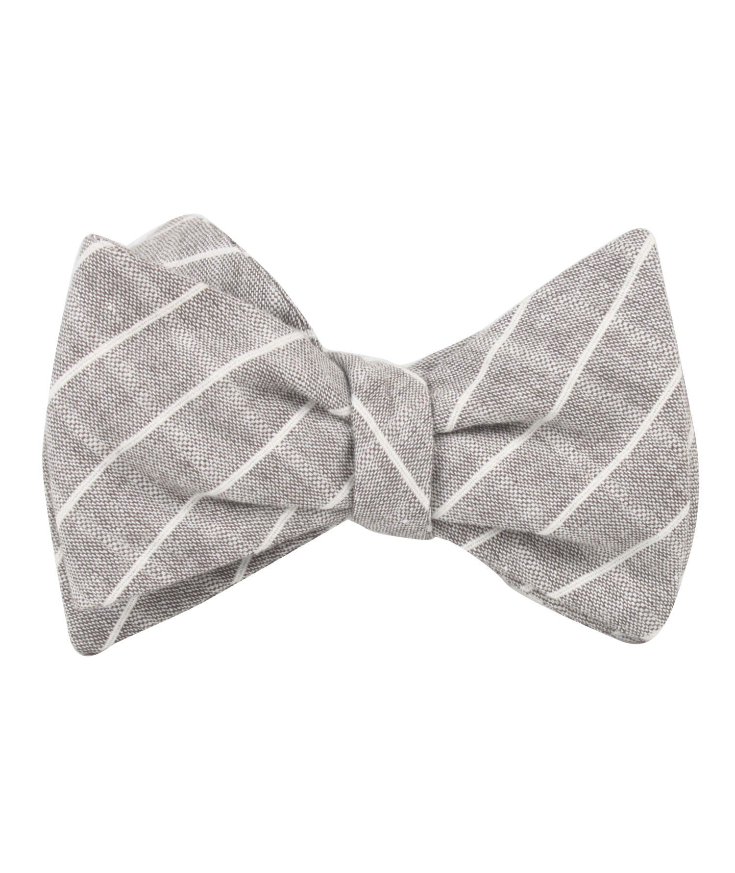 Grey Edinburgh Pinstripe Self Bow Tie