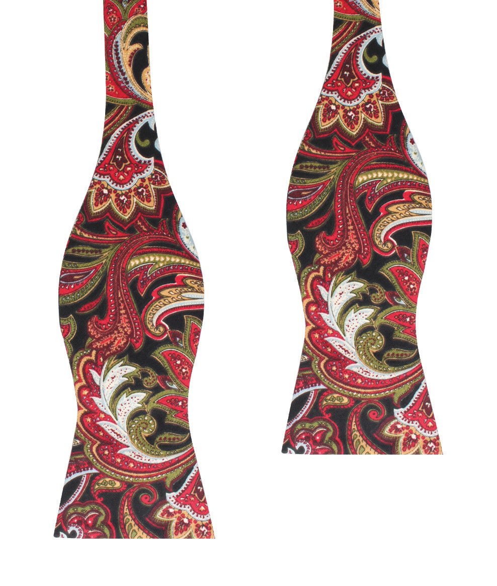 Sao Paulo Paisley Red Self Bow Tie