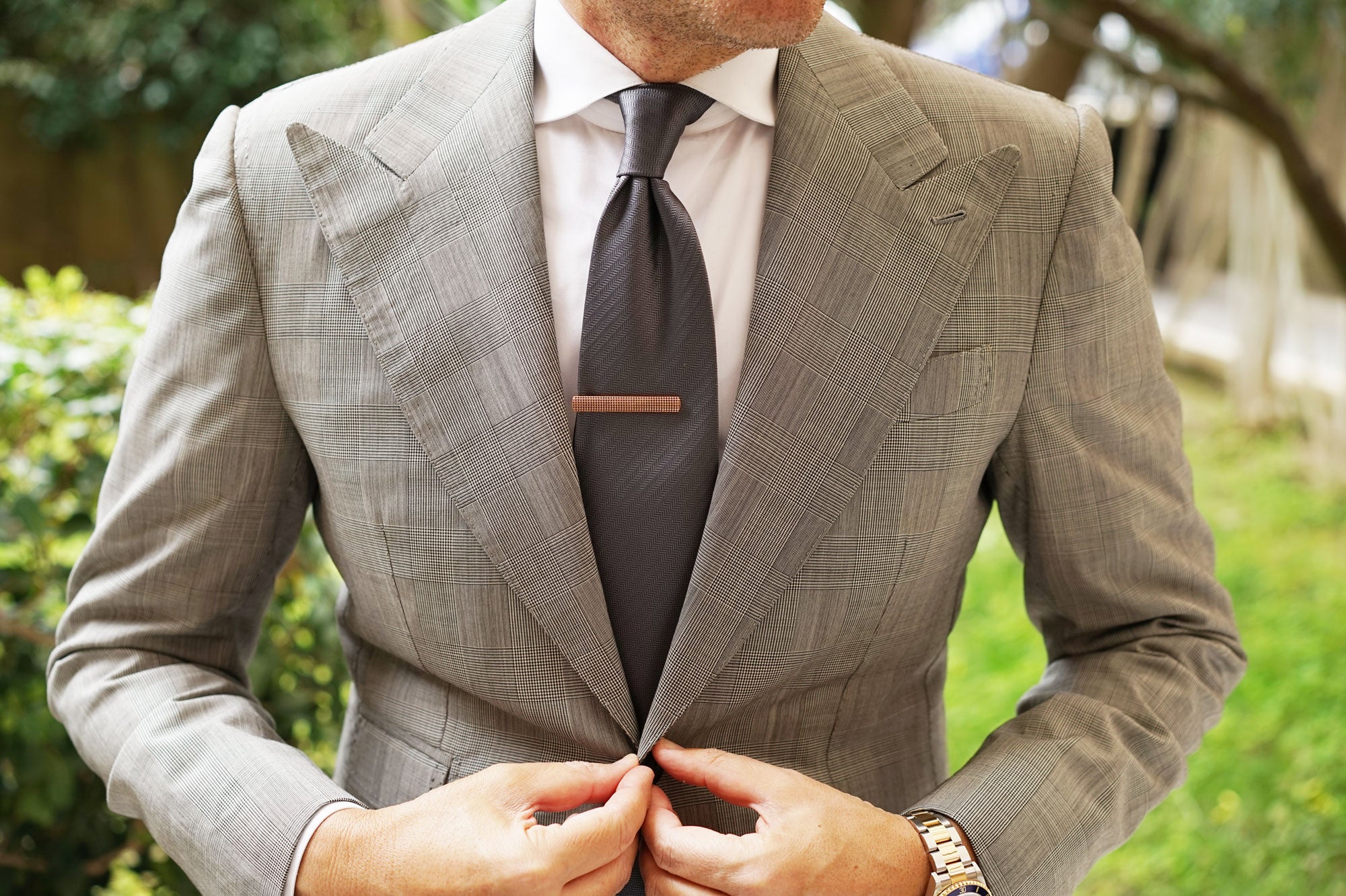 Rose Gold Stippled Tie Bar