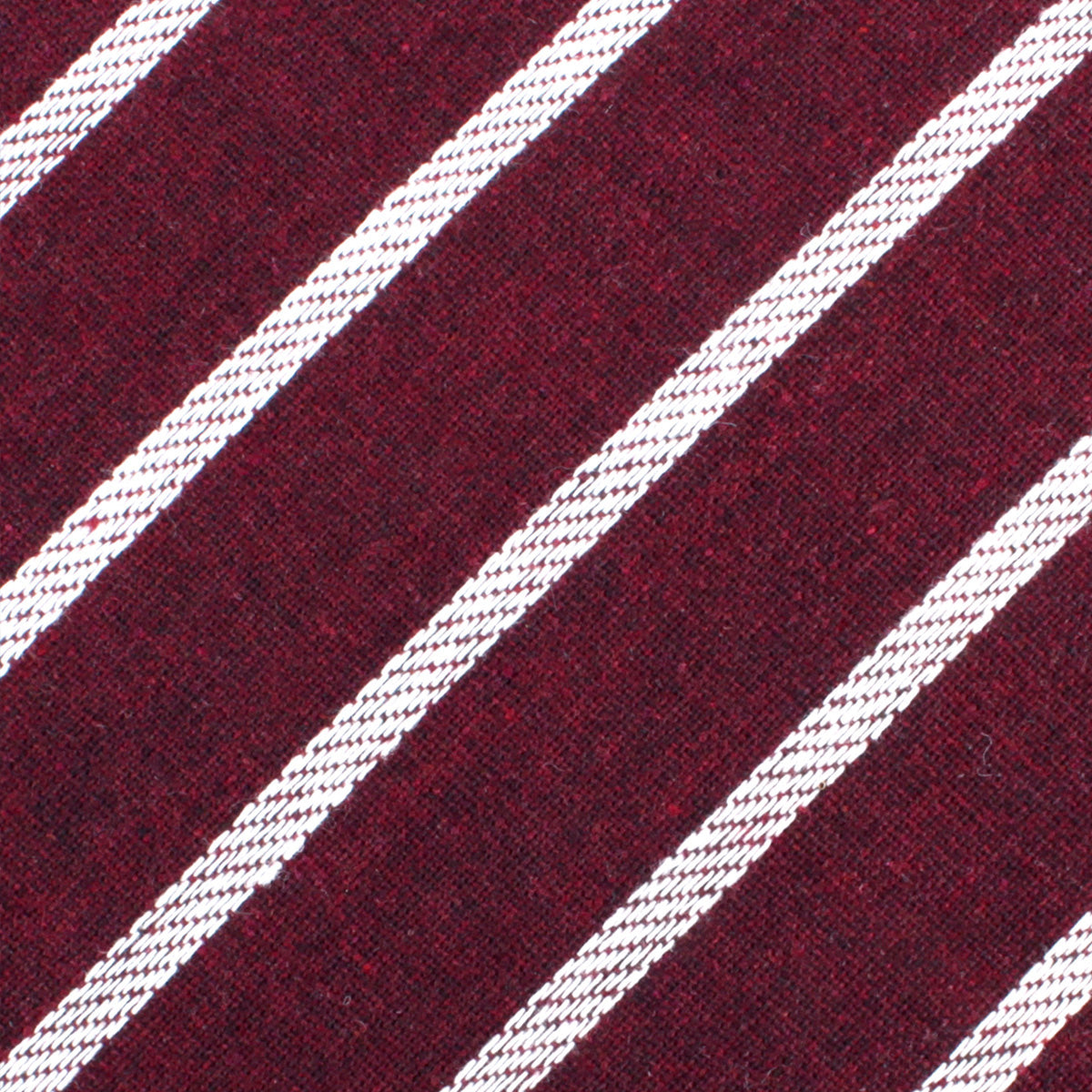 Columbus Burnt Burgundy Stripe Linen Pocket Square