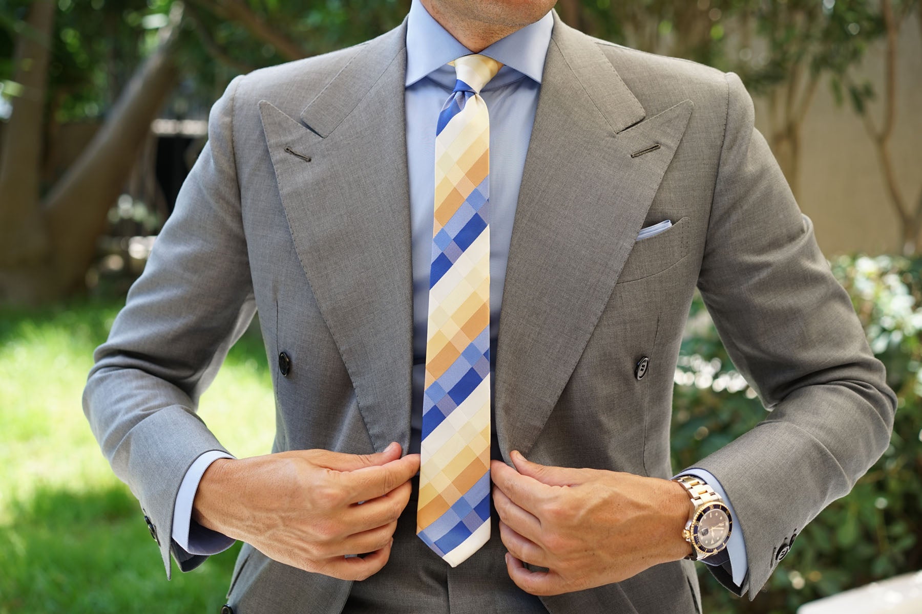 Sandy Checkered Skinny Tie