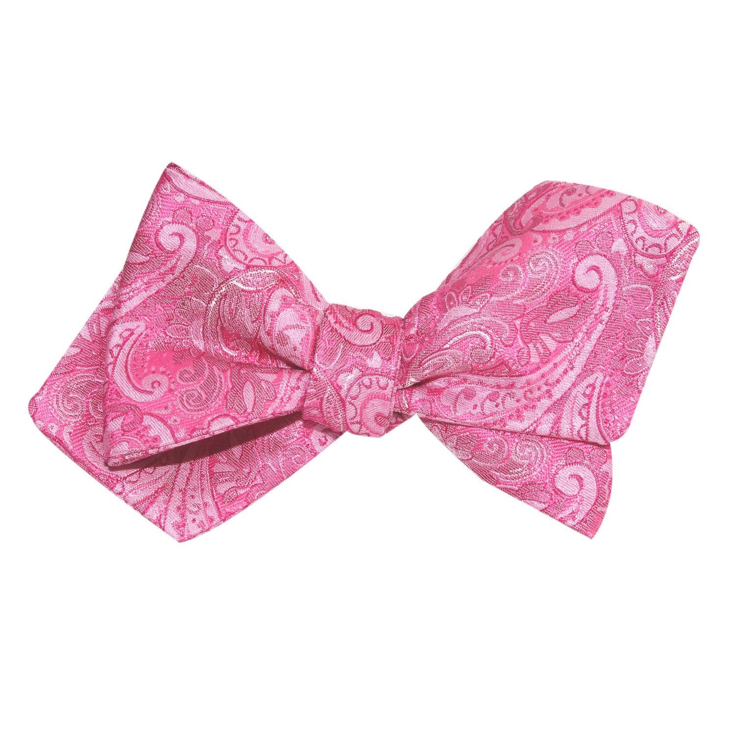 Paisley Pink Self Tie Diamond Tip Bow Tie