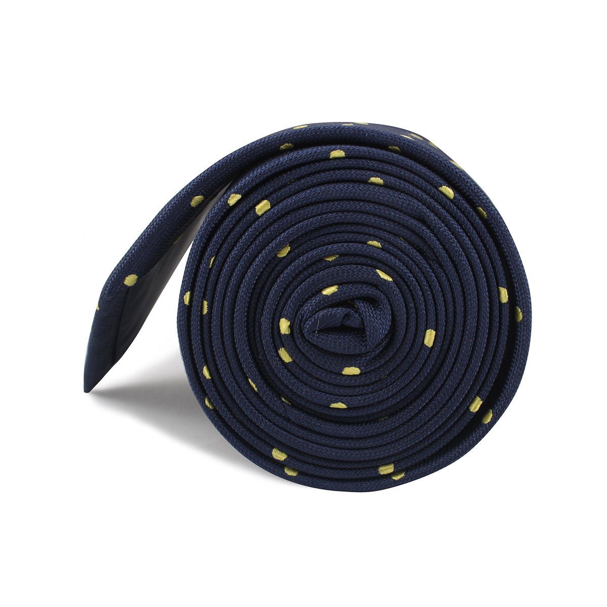 Navy Blue with Yellow Polka Dots Necktie