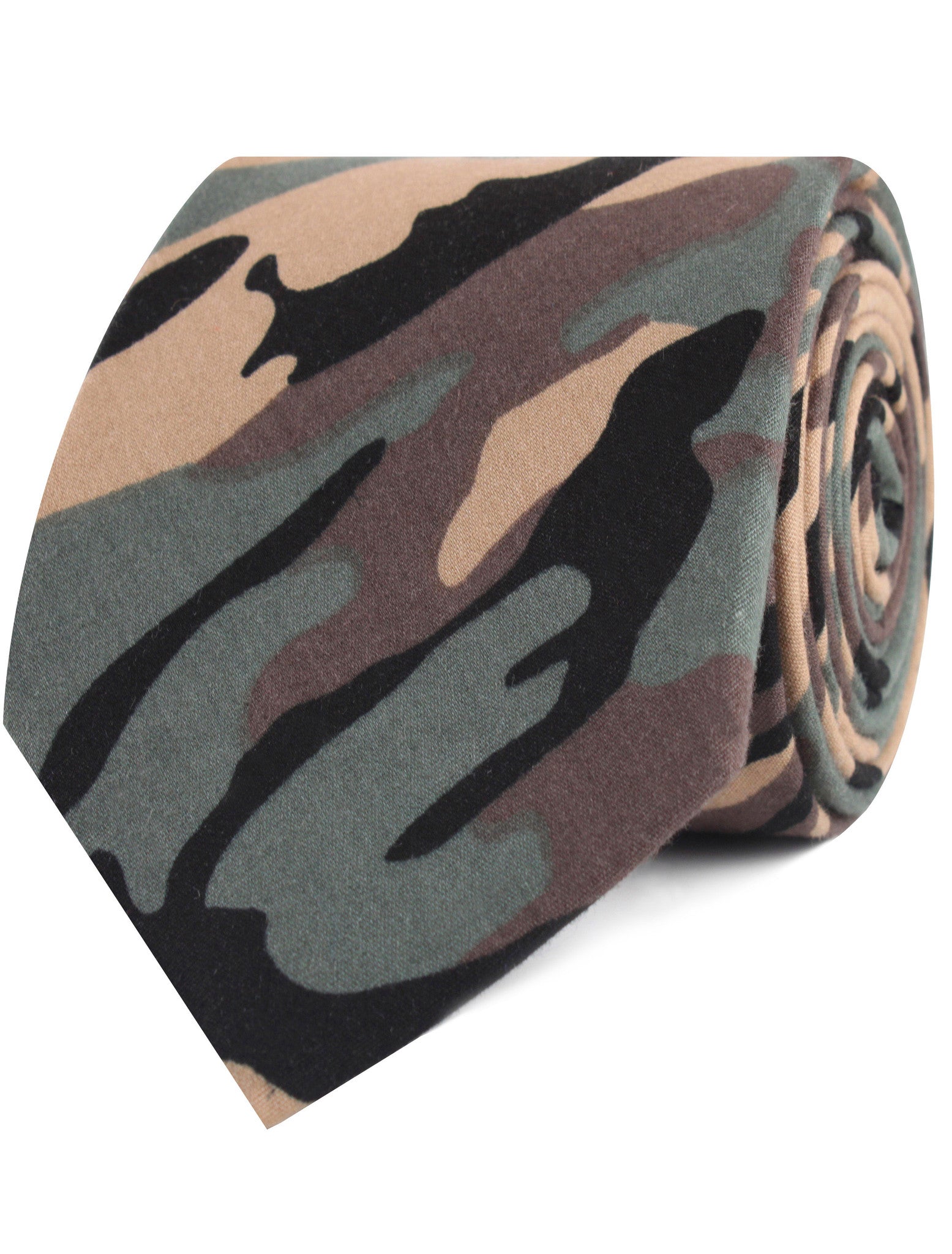 Forest Green Camouflage Tie