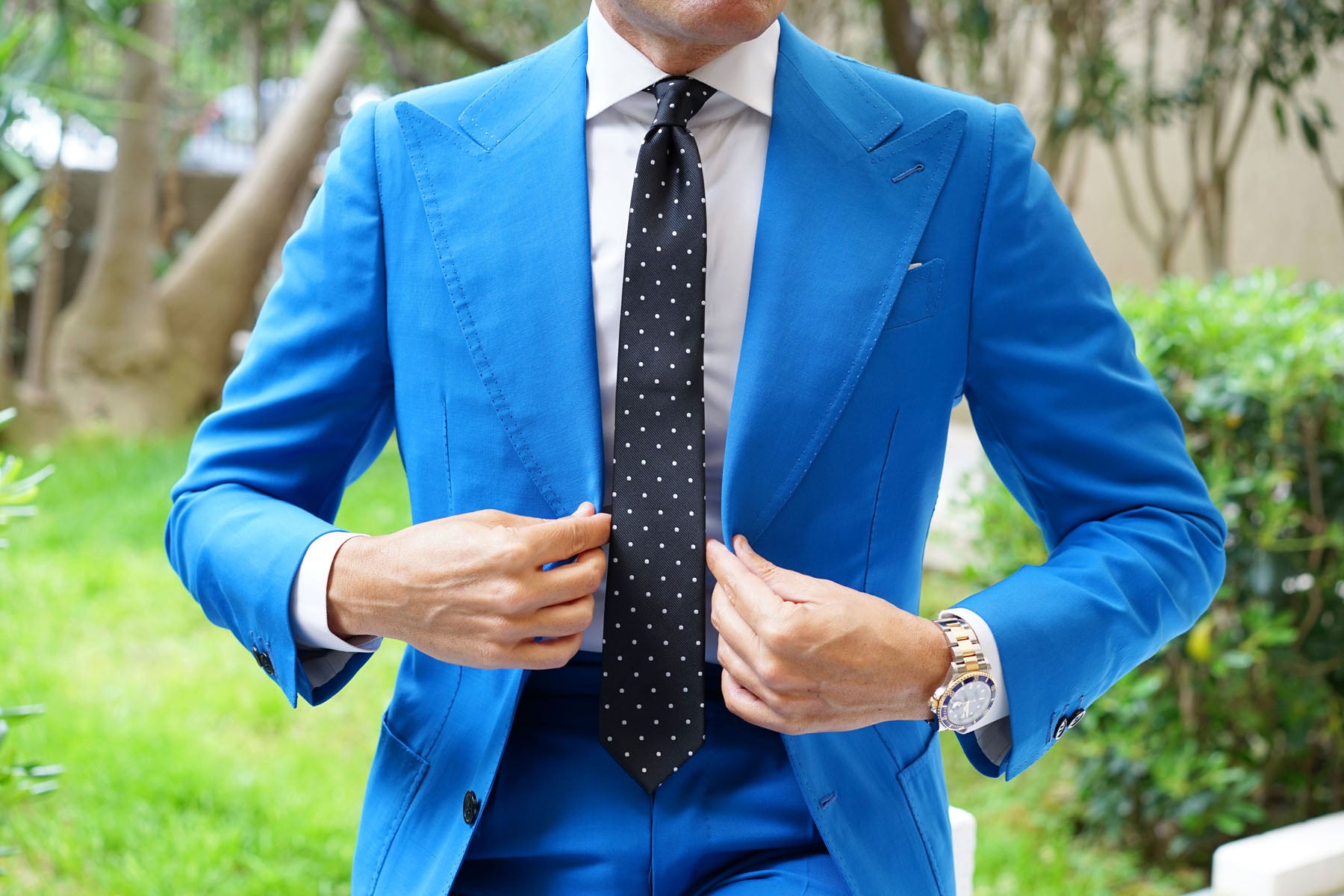 Bond Black Polka Dots Skinny Tie