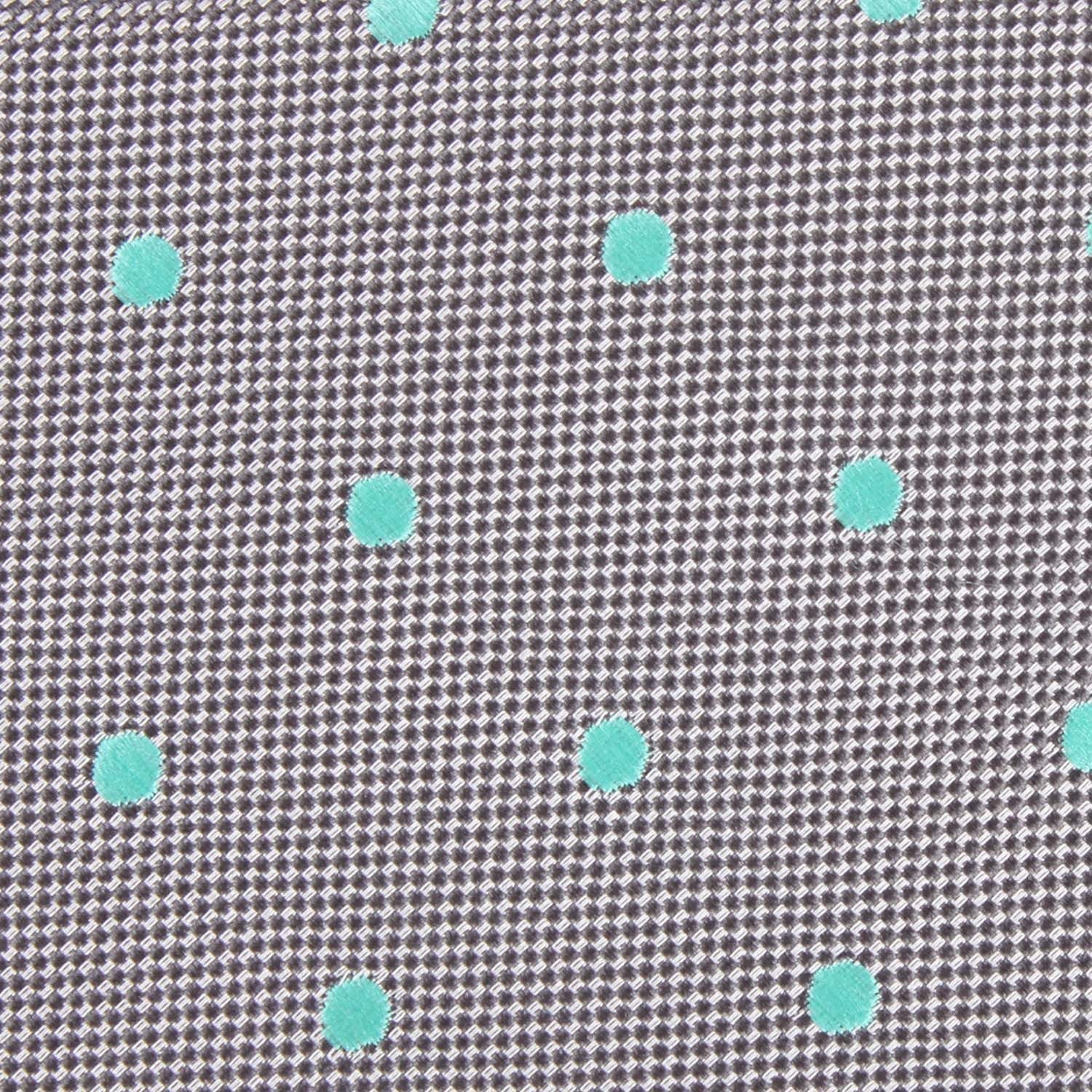 Grey with Mint Green Polka Dots Kids Diamond Bow Tie