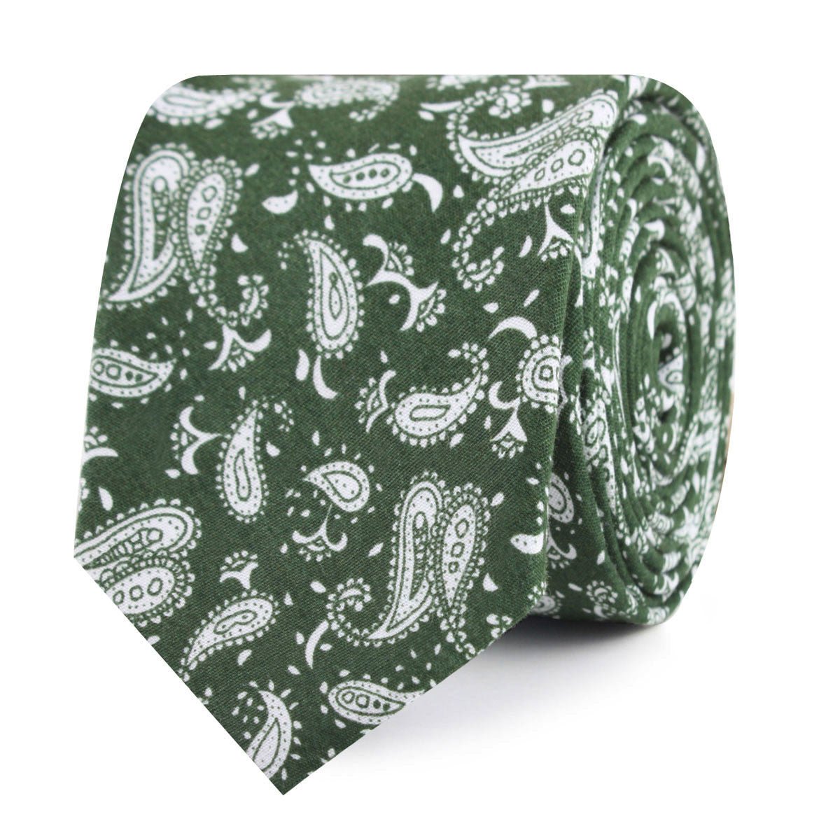 Milan Paisley Green Skinny Tie