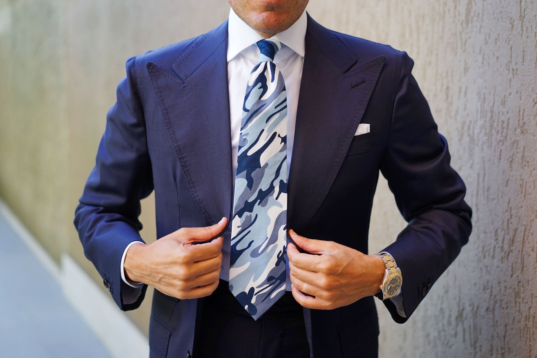 Sea Blue Camo Tie