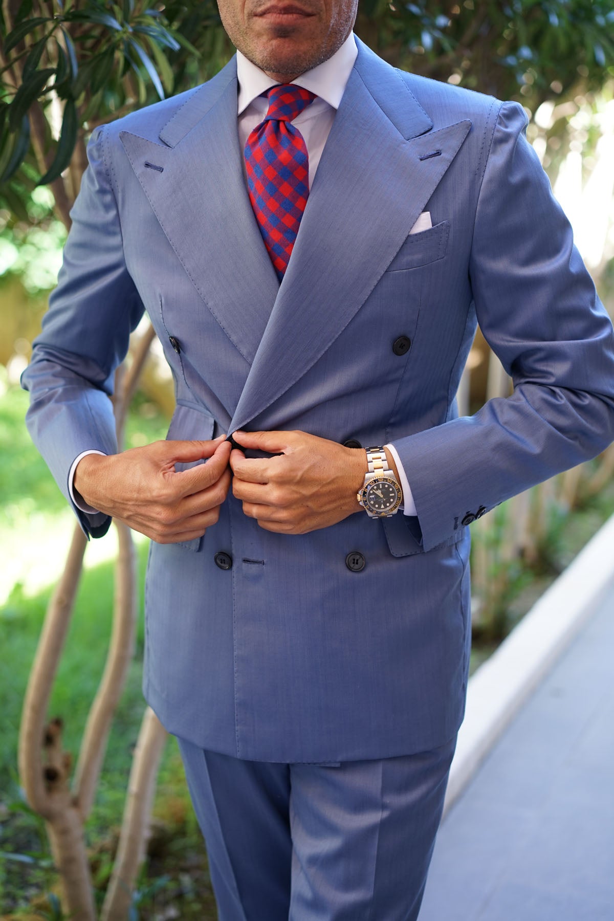 Blue & Red Gingham Tie