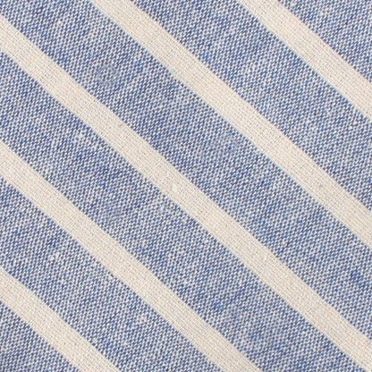 Blue Bodrum Linen Chalk Stripe Self Bow Tie