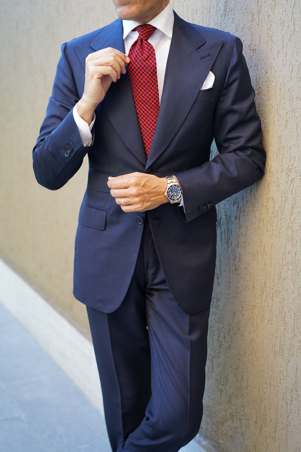 Red Belfast Gingham Tie