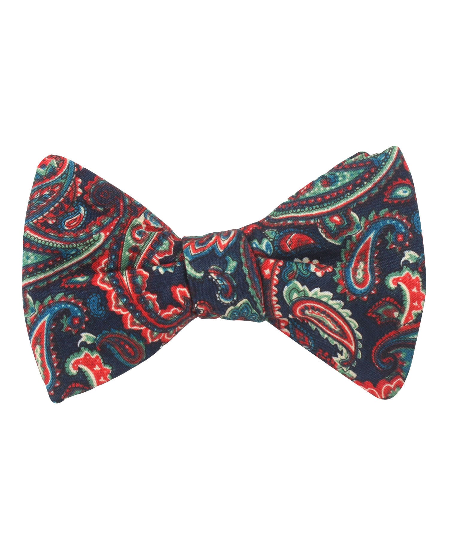 Rocambolesco Green Paisley Self Bow Tie