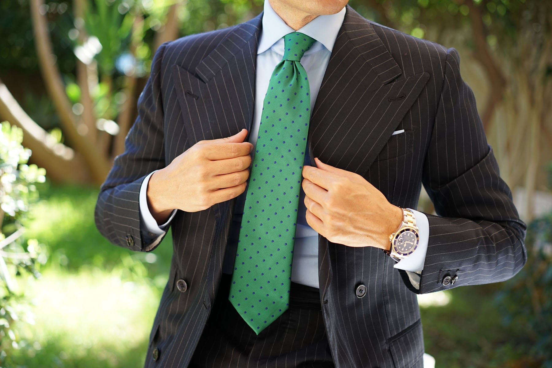 Forest Green Dark Polkadot Tie