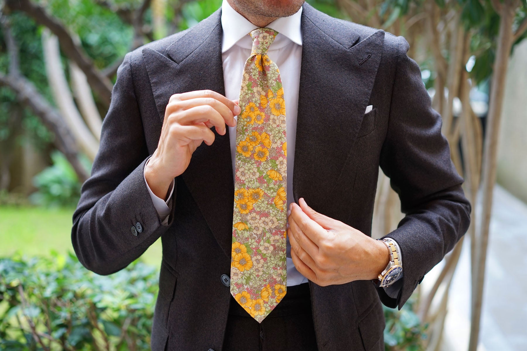 Jeju Island Floral Necktie