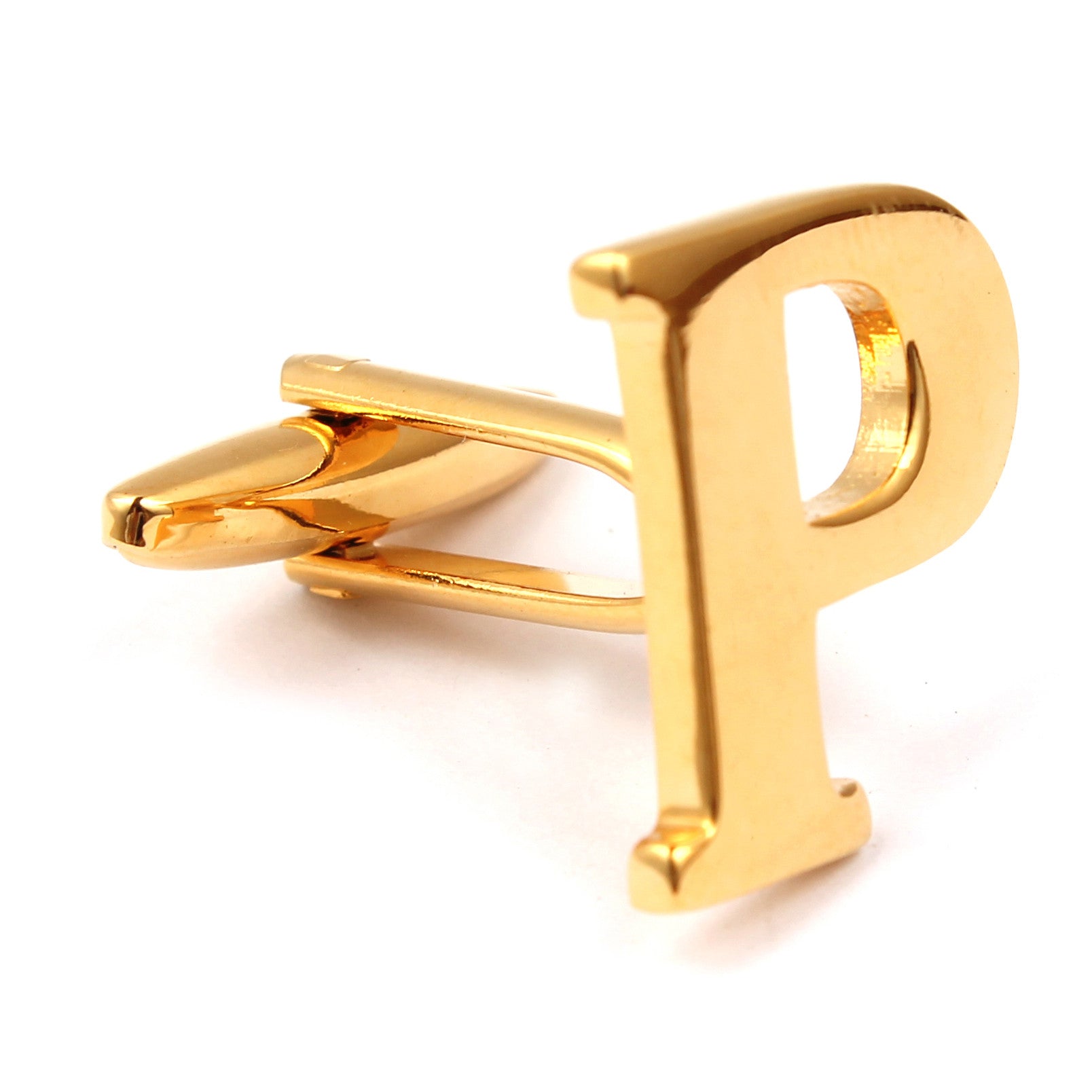 Letter P Gold Cufflinks