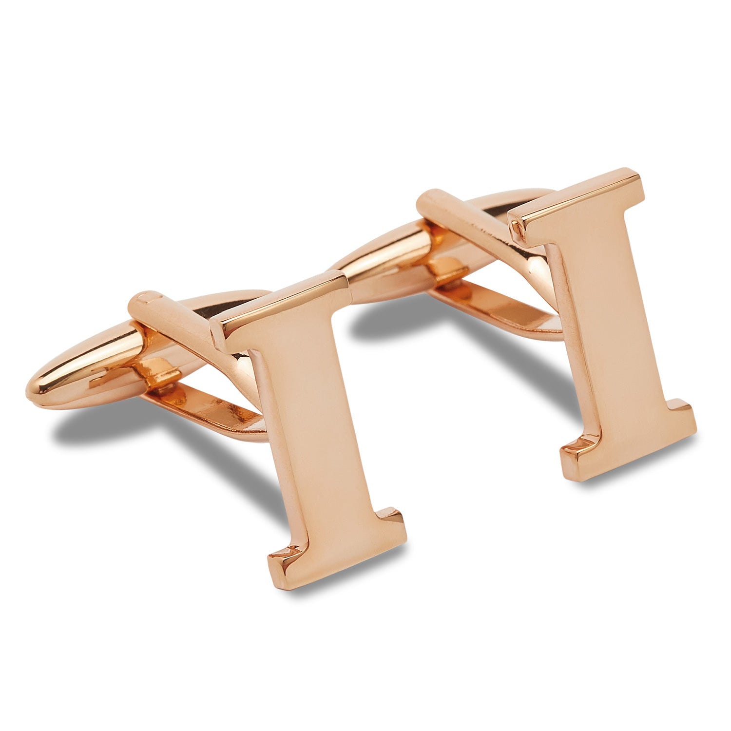 Rose Gold Letter I Cufflinks