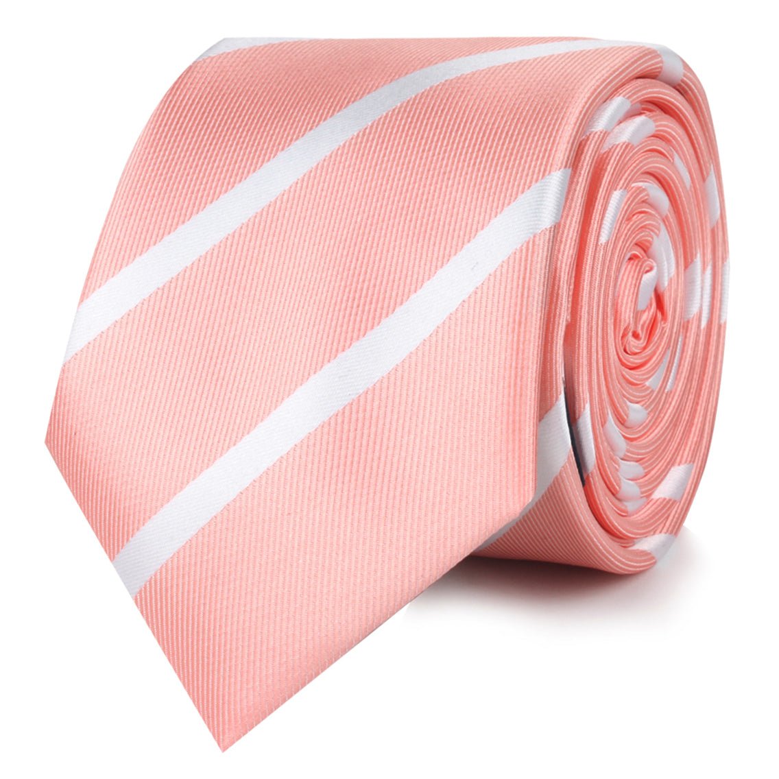 Peach Striped Skinny Tie