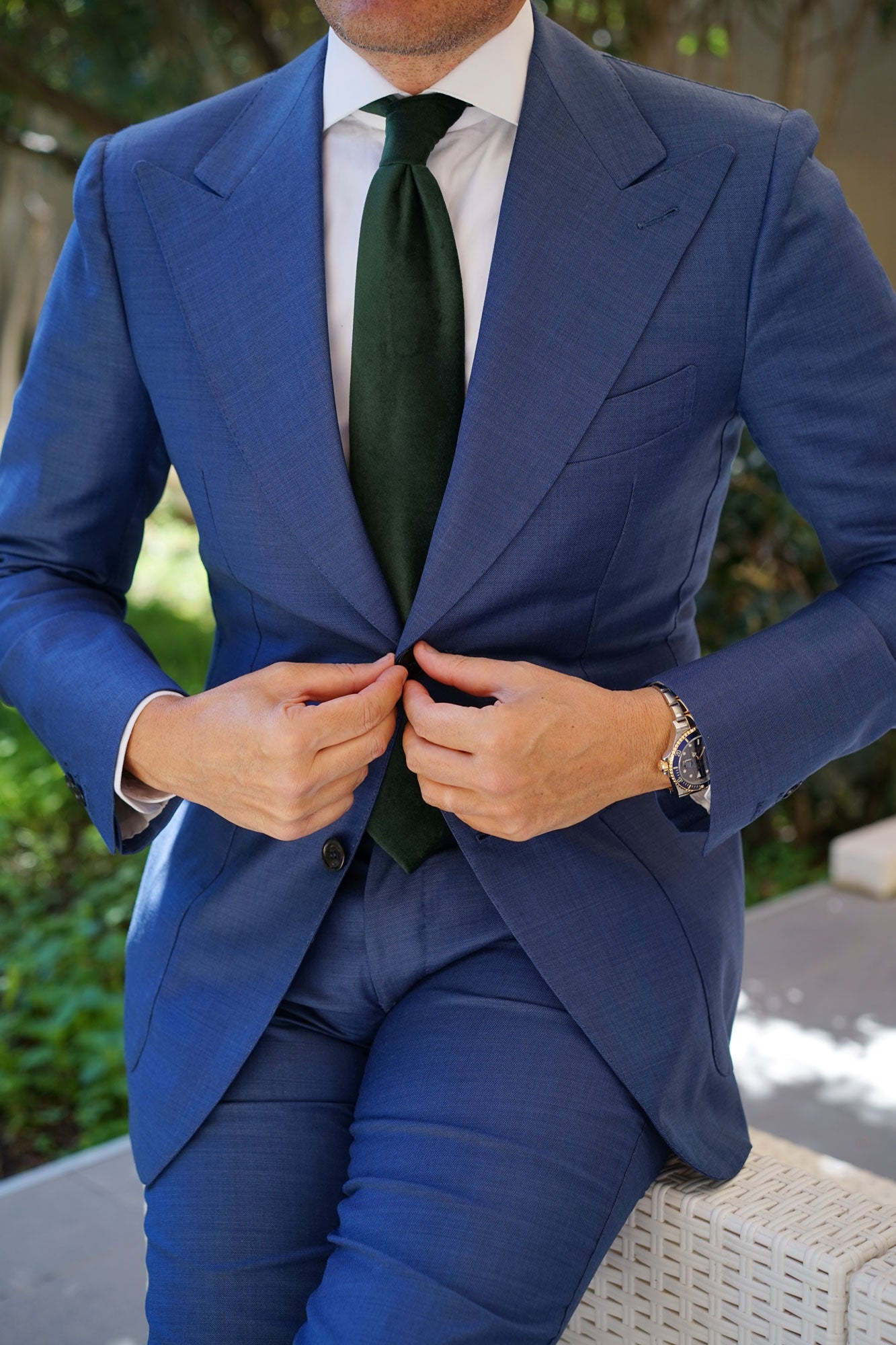 Bond Dark Green Bond Velvet Necktie