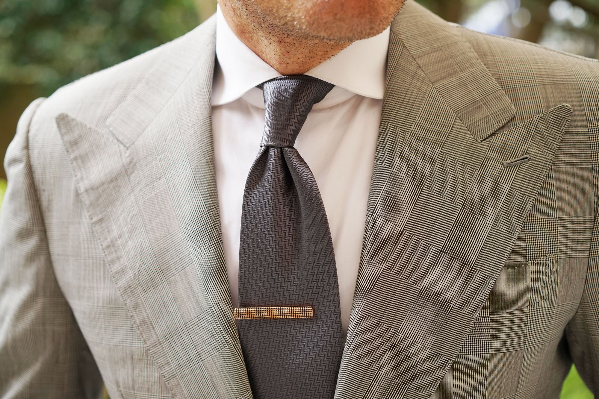 Rose Gold Stippled Tie Bar