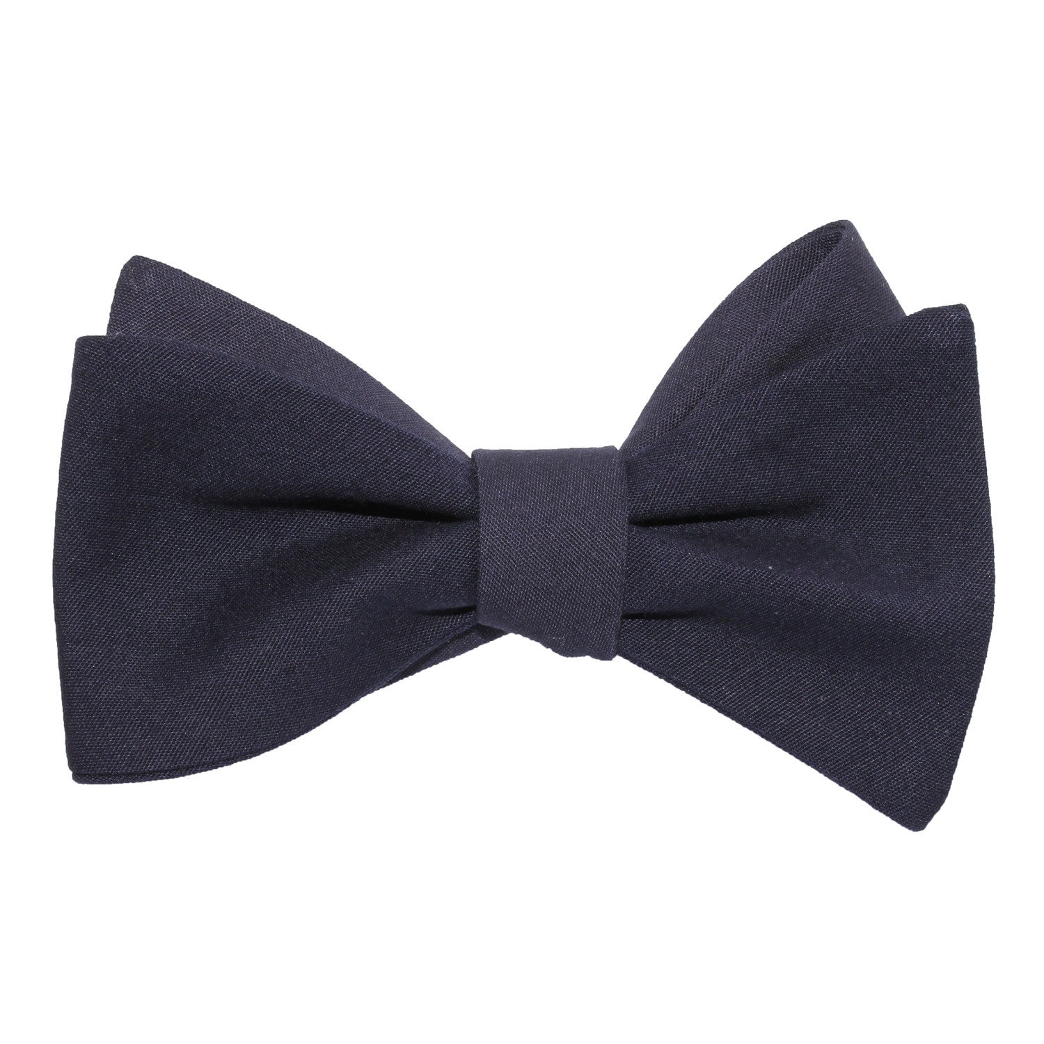 Navy Blue Cotton Self Tie Bow Tie