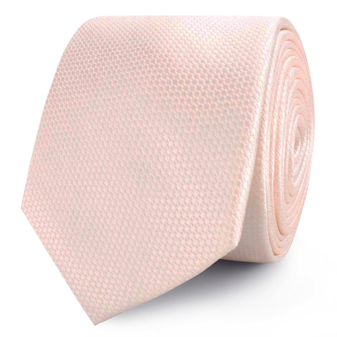 Blush Pink Basket Weave Skinny Tie