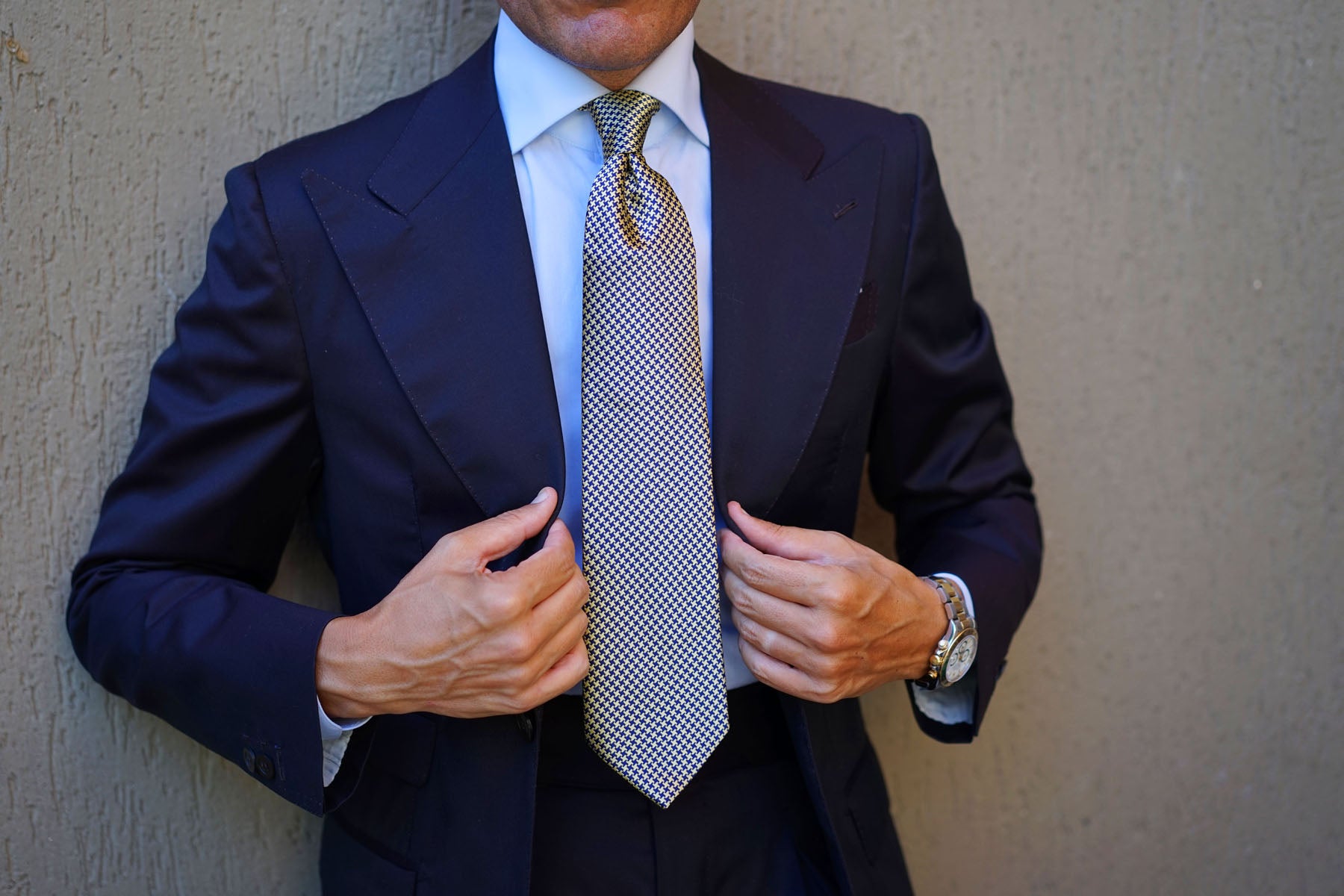 Yellow Houndstooth Tie