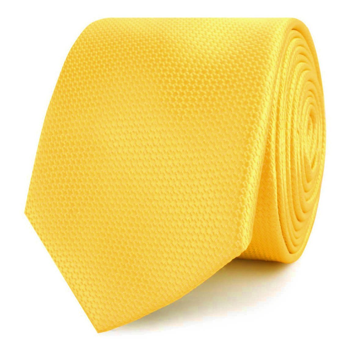 Sunflower Yellow Basket Weave Skinny Tie