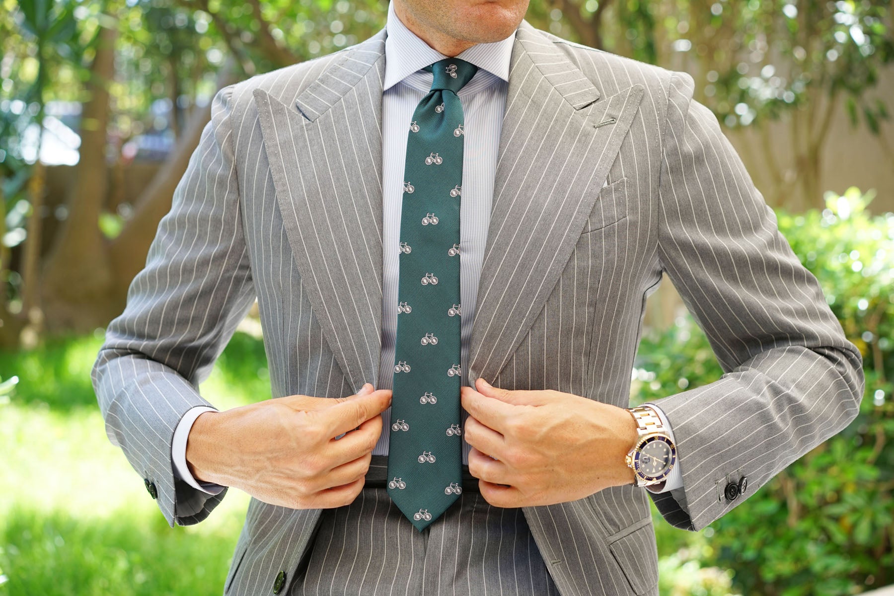 Dark Green French Bicycle Skinny Tie