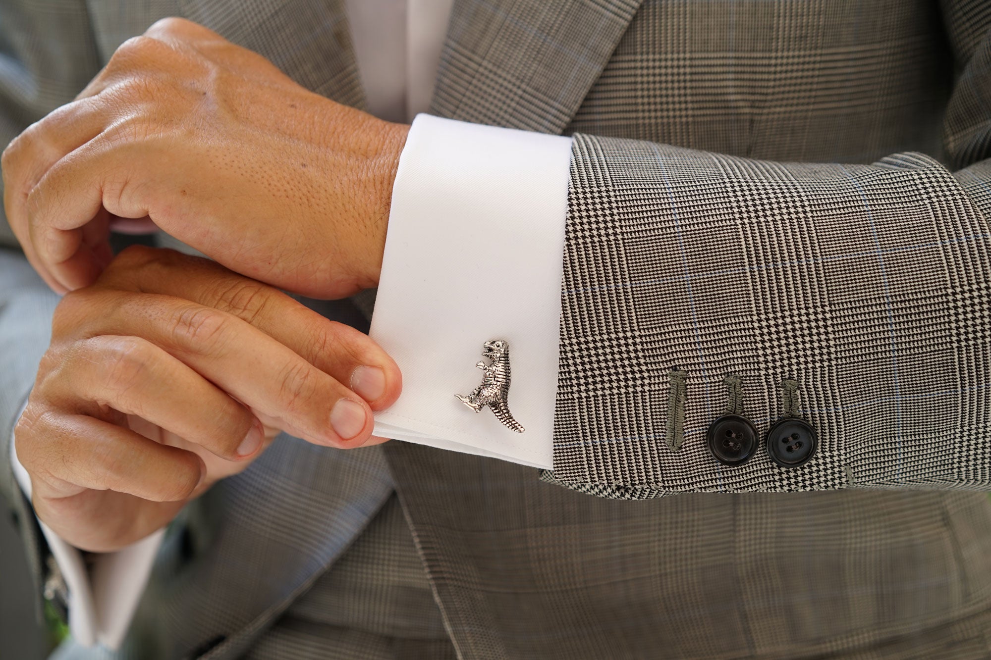 T-Rex Silver Cufflinks