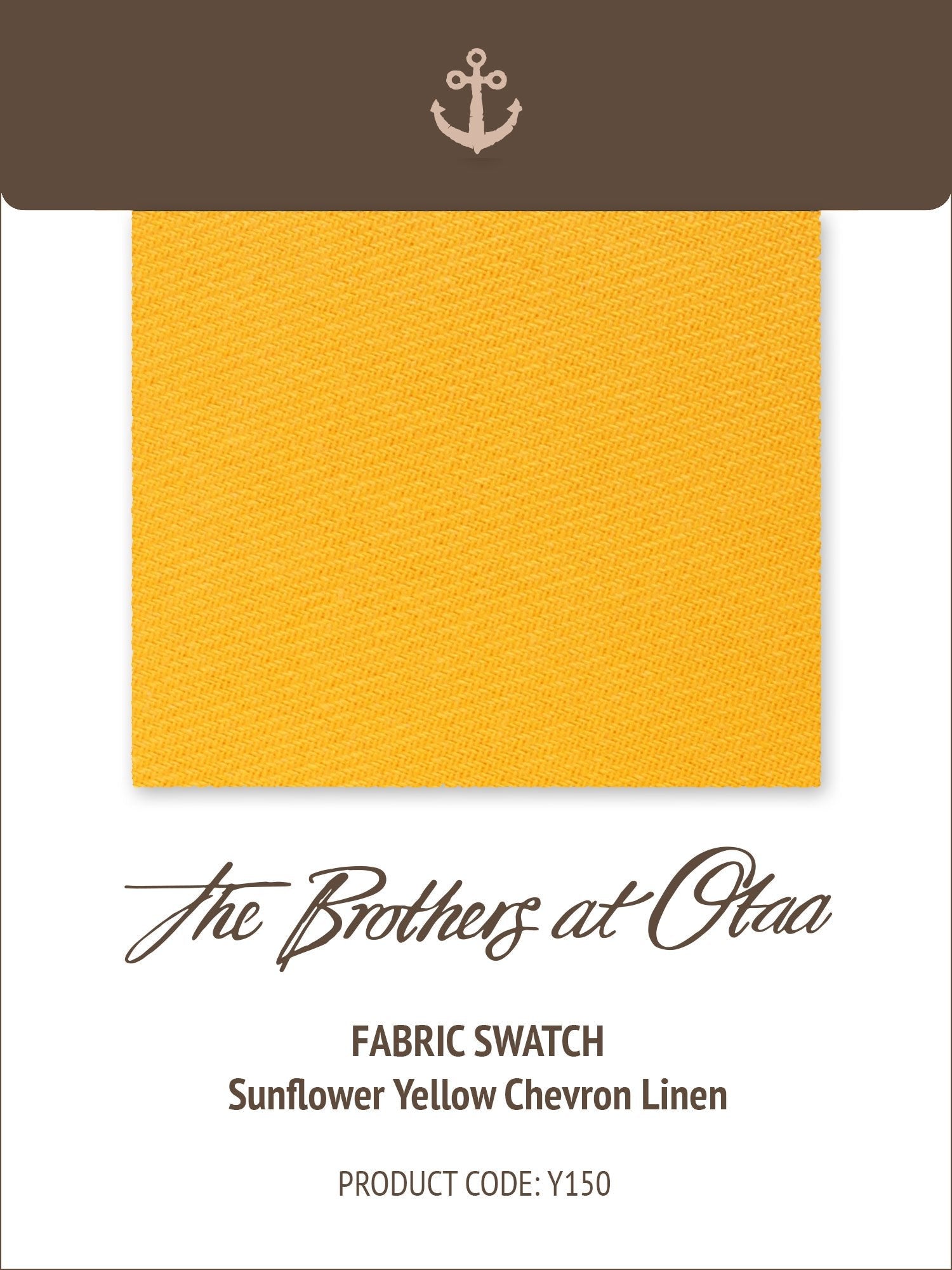 Fabric Swatch (Y150) - Sunflower Yellow Chevron Linen