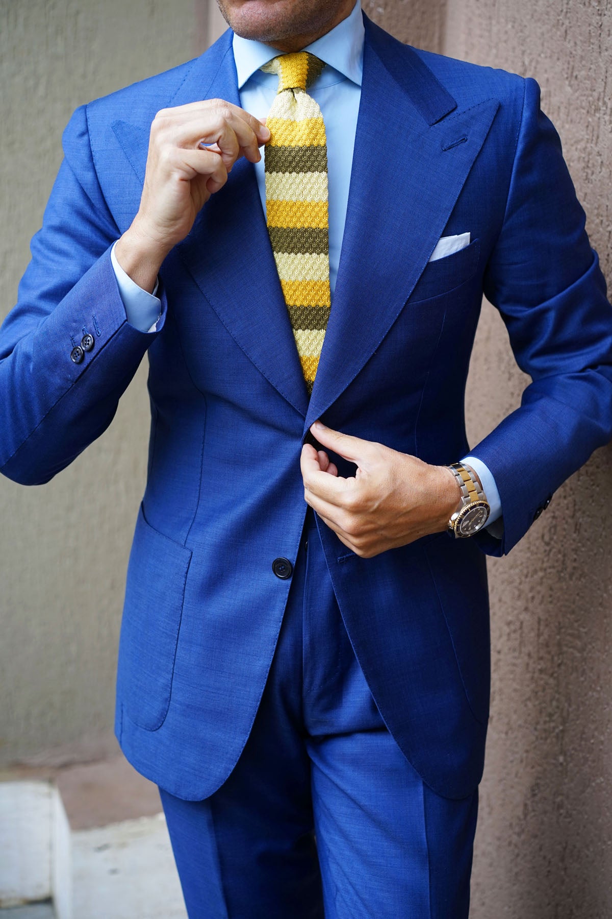 Three Shades of Yellow Knitted Tie