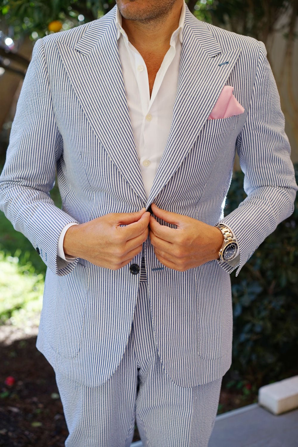 Tickled Pink Weave Pocket Square