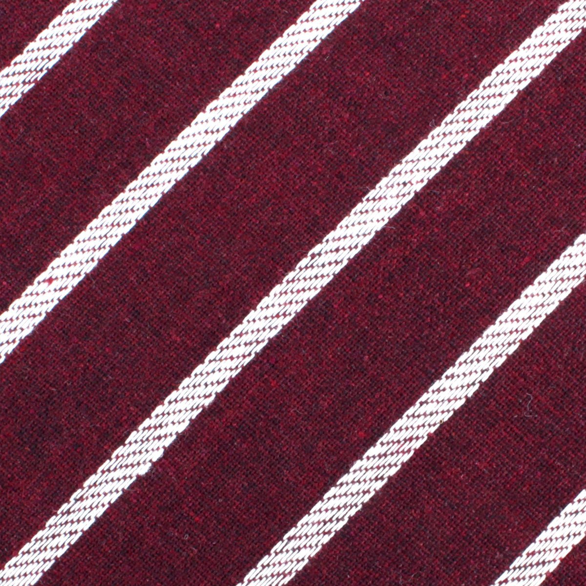 Columbus Burnt Burgundy Stripe Linen Bow Tie