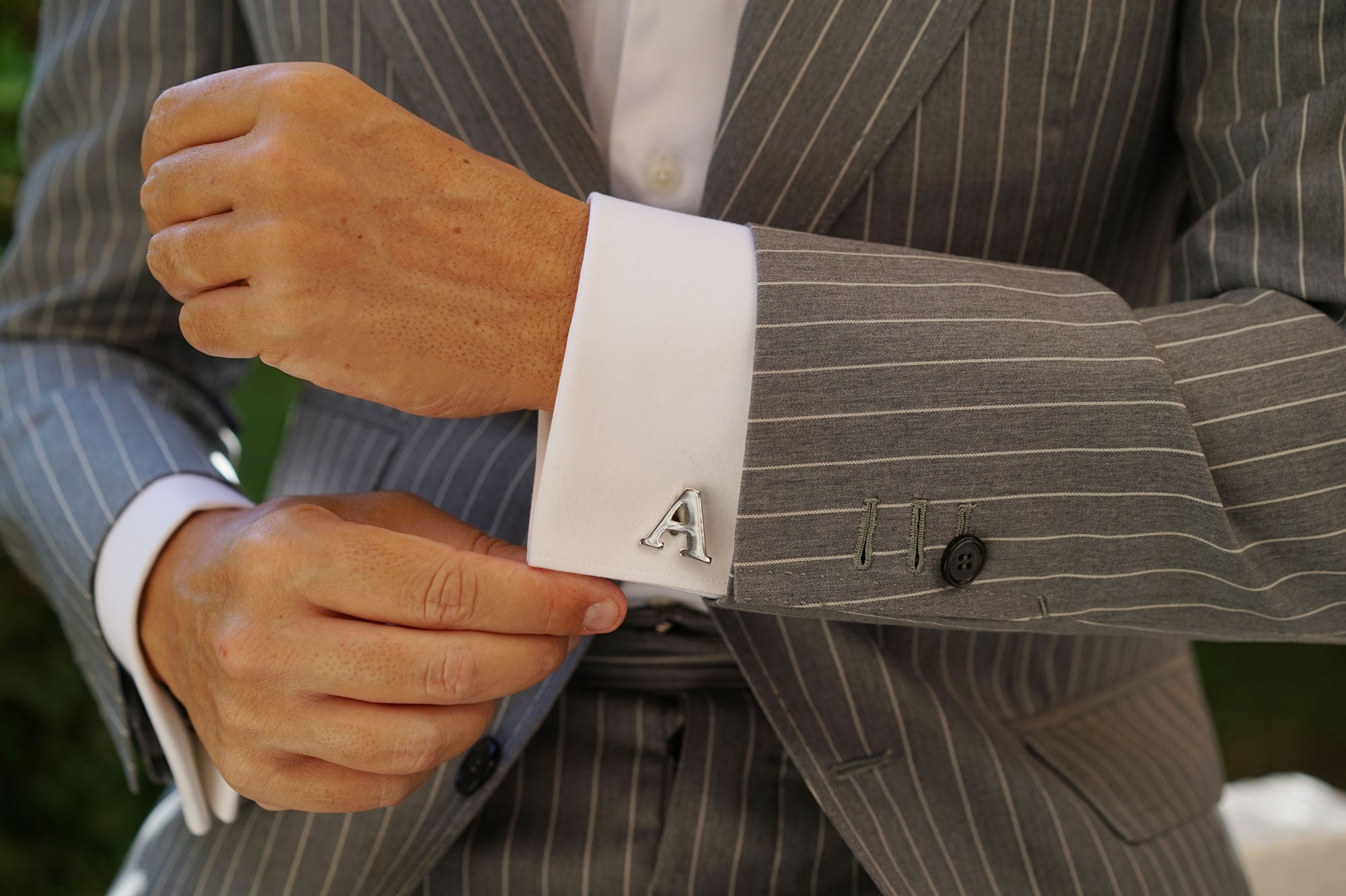 Letter A Silver Cufflinks