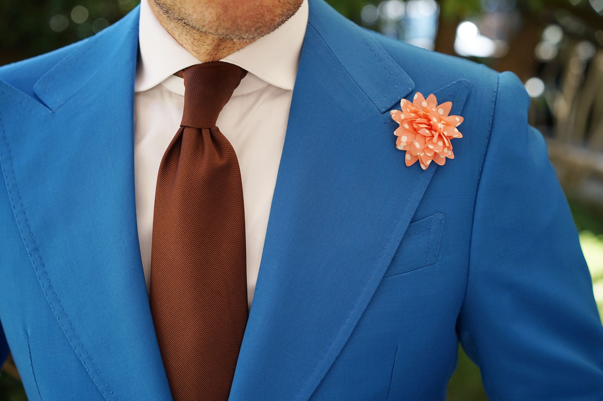 Pink Polka Dot Lapel Flowers