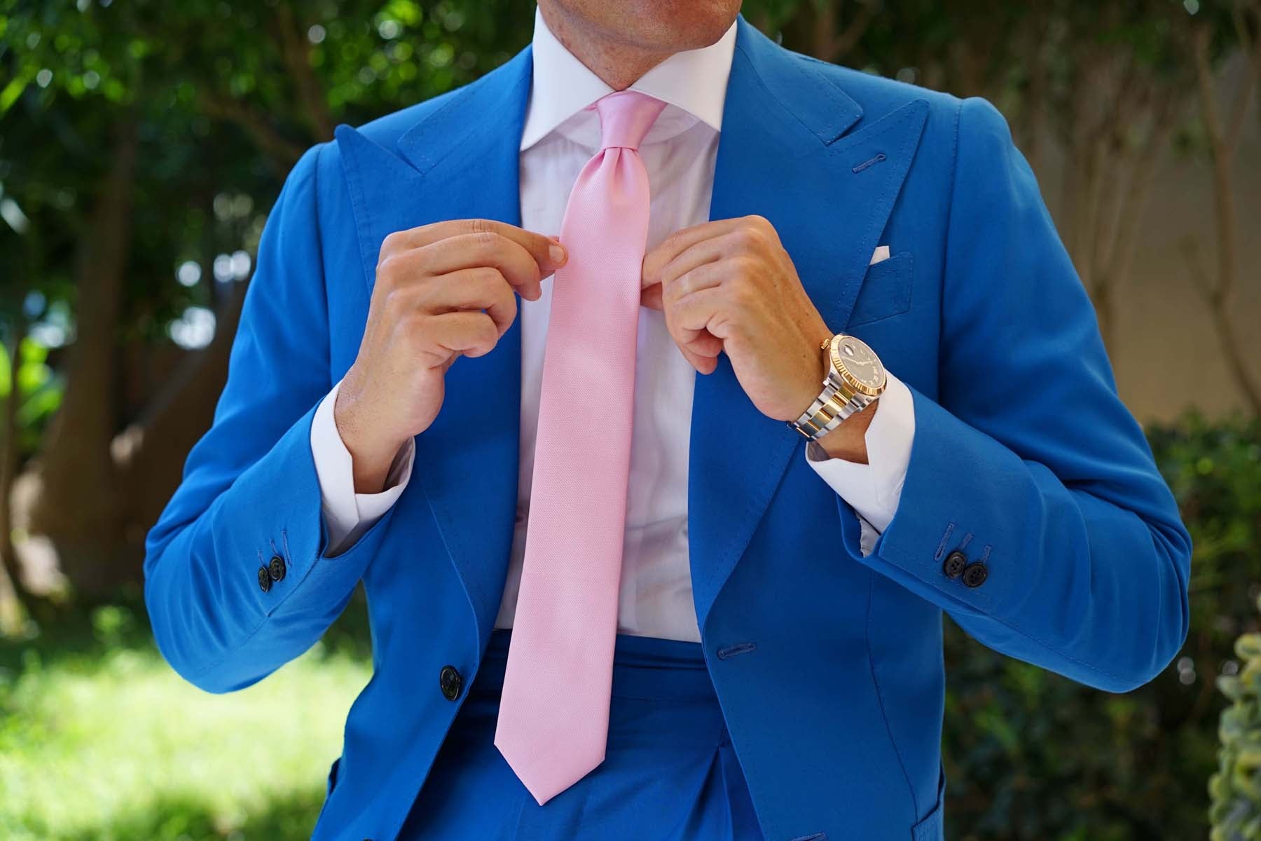 Tickled Pink Weave Skinny Tie