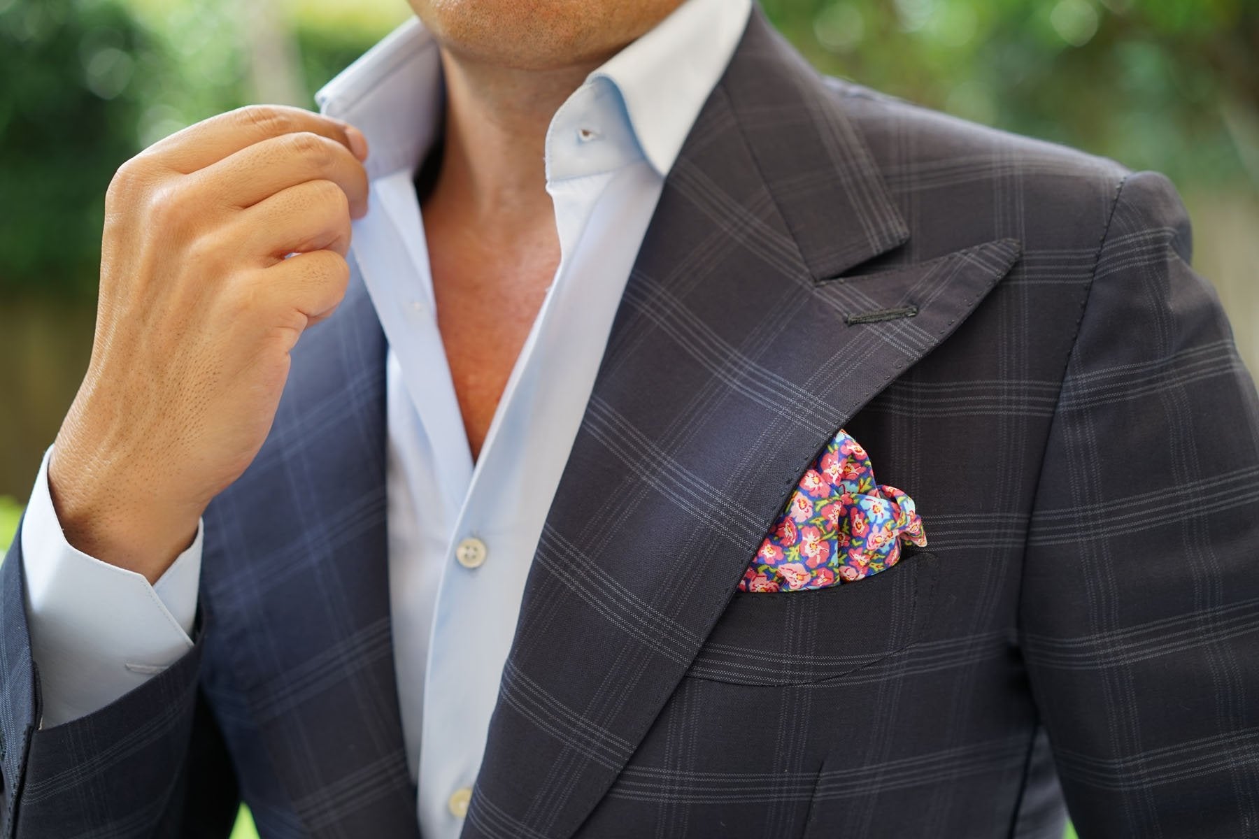 Málaga Pink Floral Pocket Square