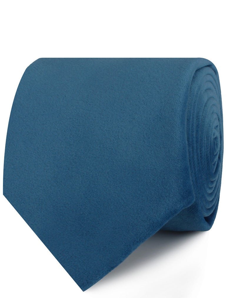 Teal Blue Velvet Necktie